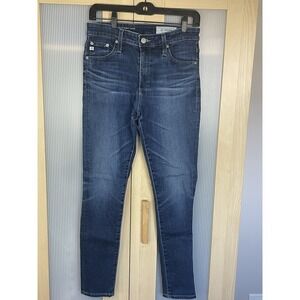 AG Adriano Goldschmied Skinny Ankle Farrah Jeans Sz 27 Dark Wash High Rise Denim